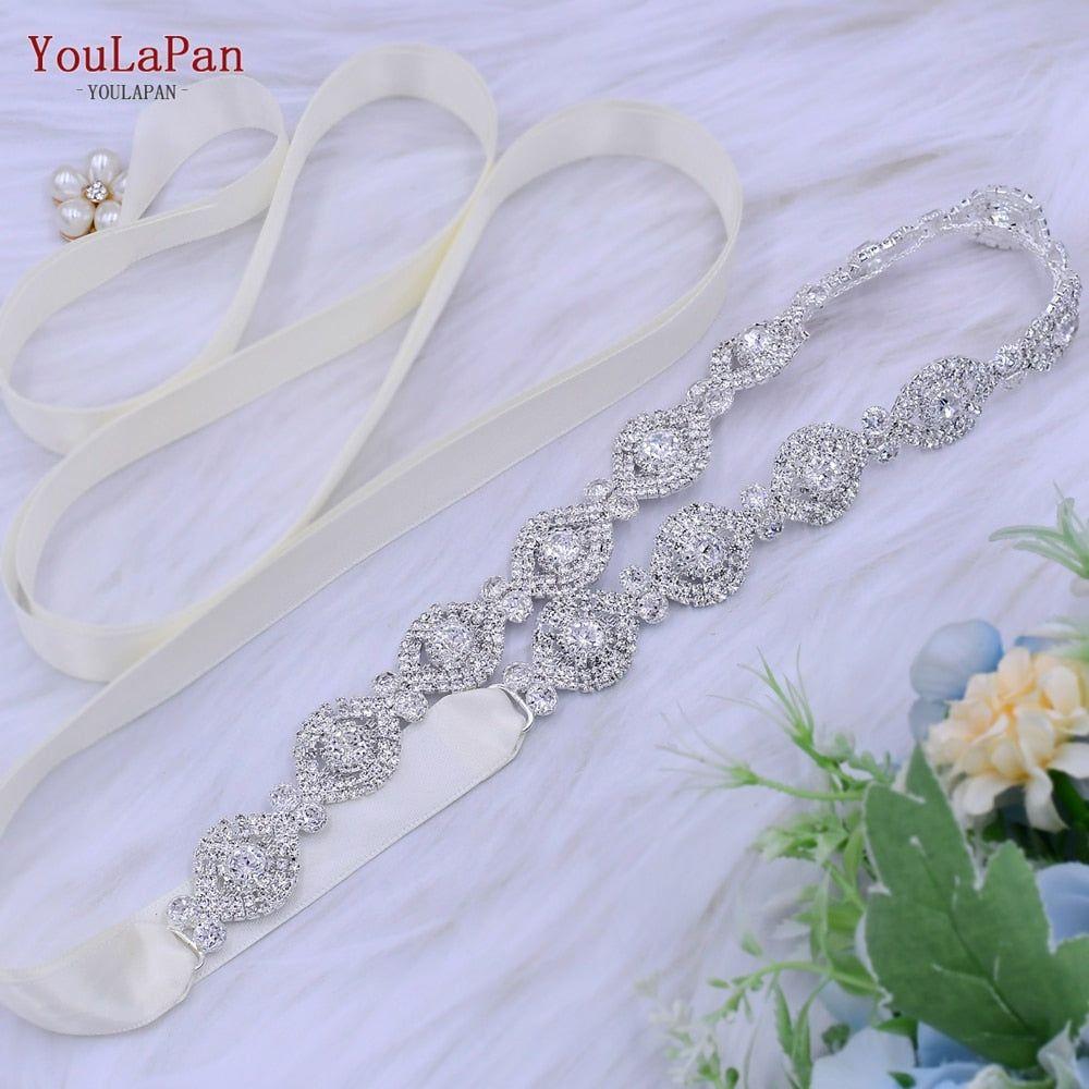 Crystal Bridal Belt Plus Size for Wedding Gown Luxury Bridal Accessories - Frimunt Clothing Co.