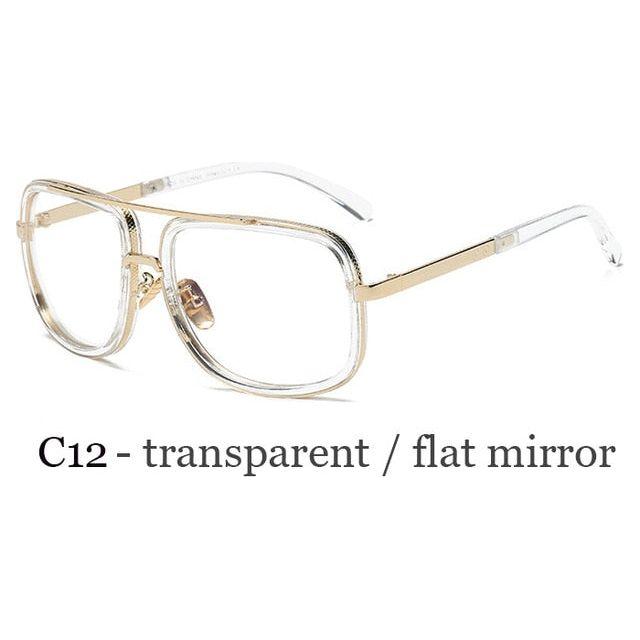 New Fashion Big Frame Men Colored Lens Retro High Quality Sunglasses 400 UV Protection - Frimunt Clothing Co.