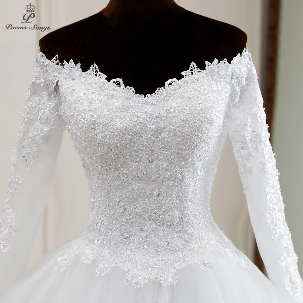 Aveline Luxury Elegant Long Sleeves Wedding Gown - Frimunt Clothing Co.