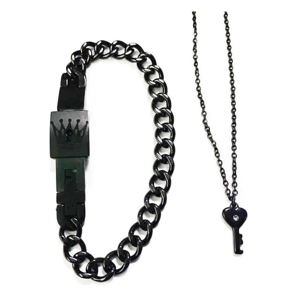 Concentric Interlocking Key Titanium Steel Couple Bracelet Valentine's Day Gift Silver, Gold, Black - Frimunt Clothing Co.