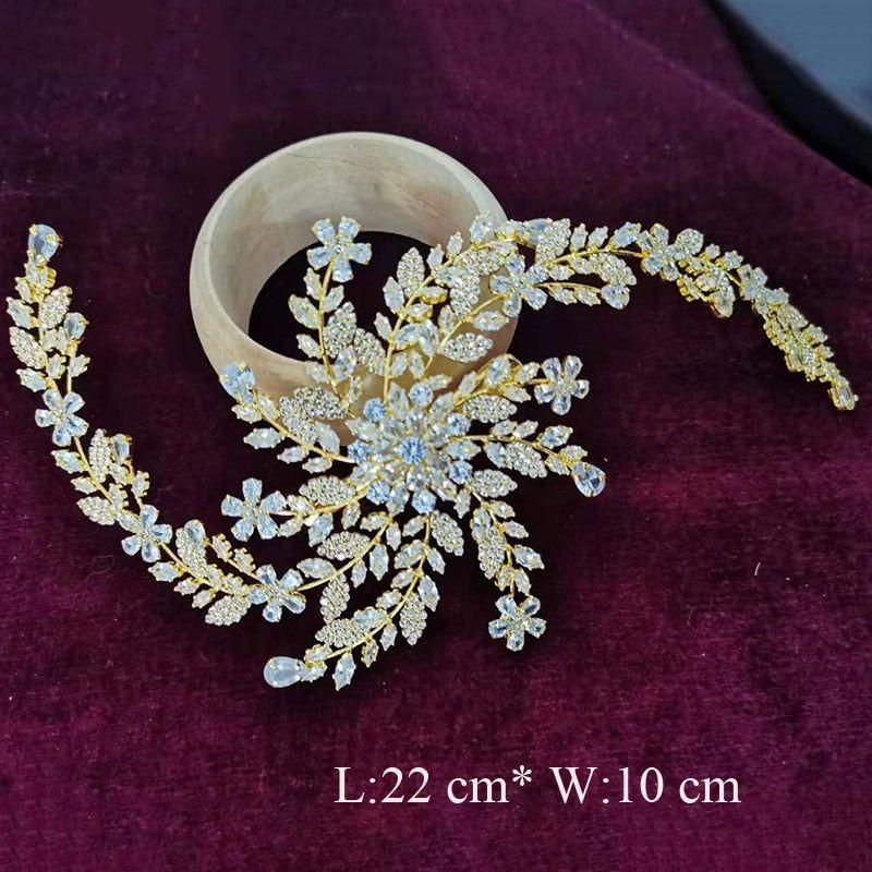 Luxury Flexible Full Cubic Zircon Bridal Tiara Headband Bride Bridesmaids Crown - Frimunt Clothing Co.