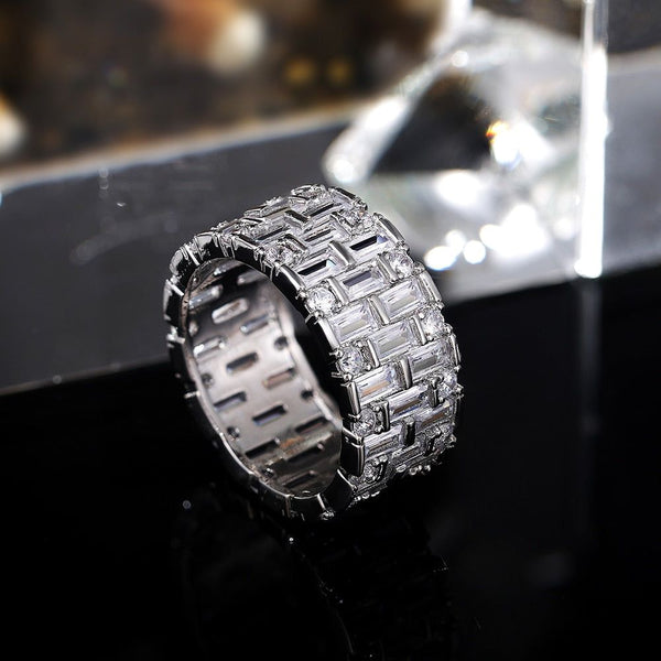 Luxury Silver Plated Women's Rings Geometric CZ Stylish High Quality Statement Jewelry - Frimunt Clothing Co.