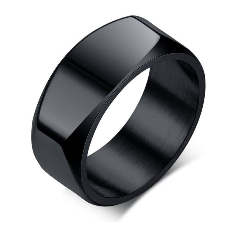 Men's Flat Top Ring, Stainless Steel Geometric Band Male Jewelry - Frimunt Clothing Co.