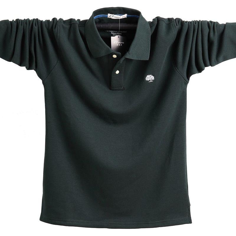 Autumn-Winter-Spring New Men's Long Sleeve Polo Shirt Casual Thermal Fleece Thick Warm Plus sizes - Frimunt Clothing Co.