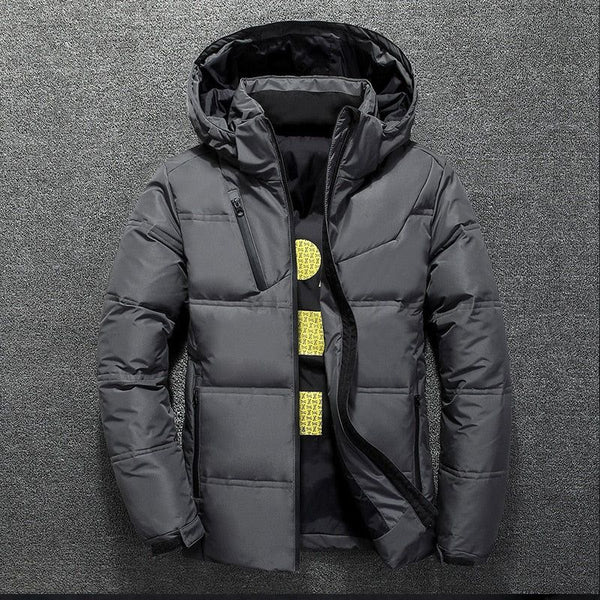 Winter Down Jacket With Hood Warm Men's Coat Stand Collar Puffer Thick Duck Parka - Frimunt Clothing Co.