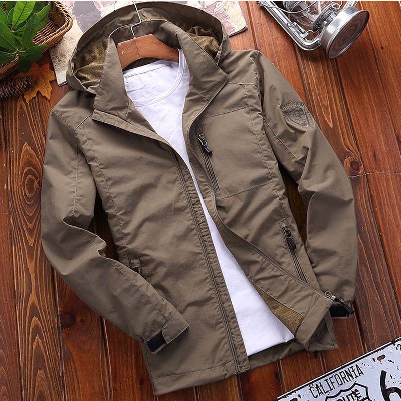 Men's Casual Streetwear Lightweight Spring/Summer Zipper Detachable Hood, Waterproof Jacket Slim Fit Sizes M~6XL - Frimunt Clothing Co.