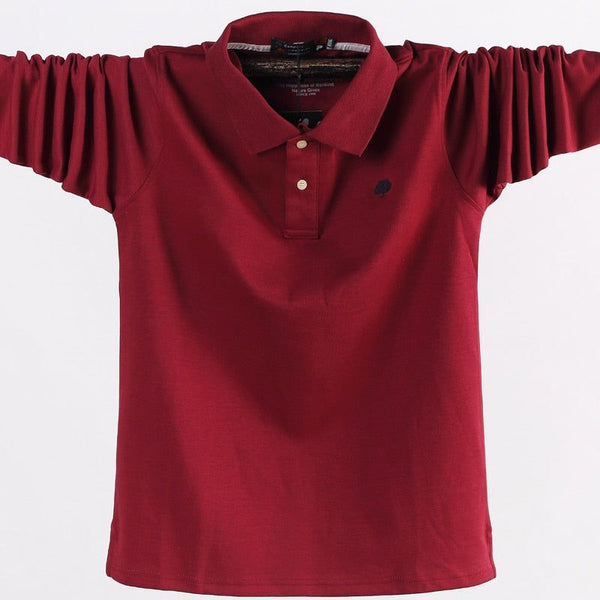 Autumn-Winter-Spring New Men's Long Sleeve Polo Shirt Casual Thermal Fleece Thick Warm Plus sizes