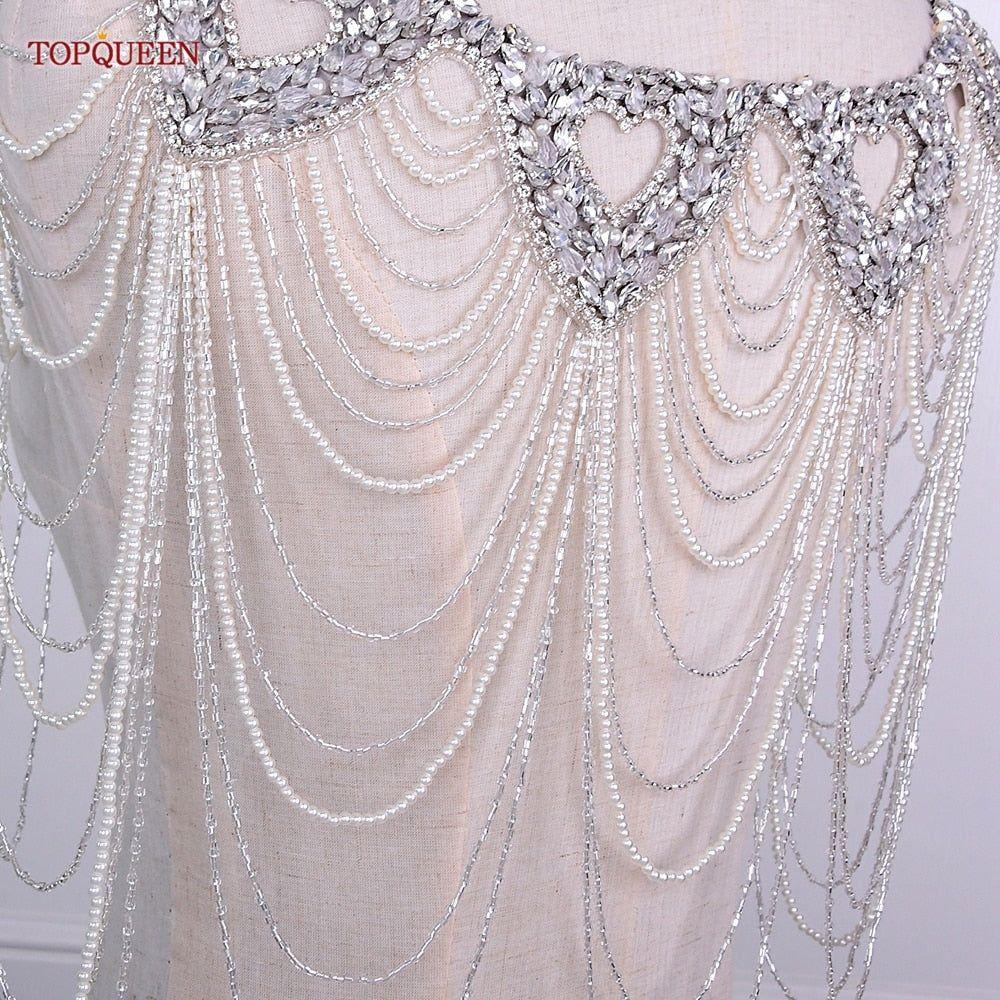 Luxury Bridal Rhinestone Crystals Tassel Shawl - Frimunt Clothing Co.