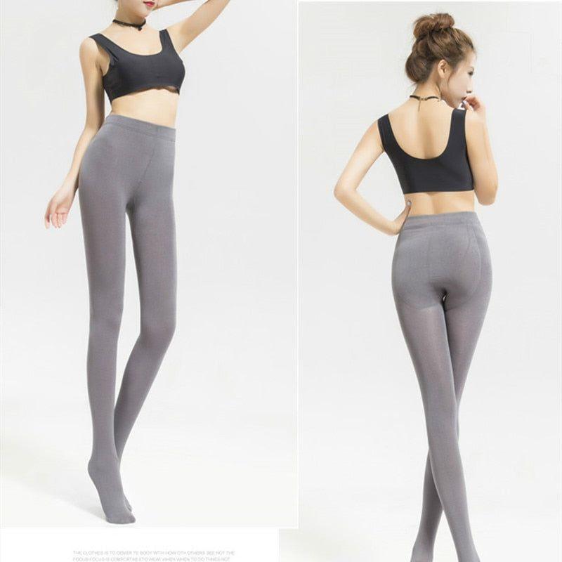 Women's Tights Plus Size 120D Autumn Warm Winter Fleece Pantyhose High Waist Stretchy Thick Tights - Frimunt Clothing Co.