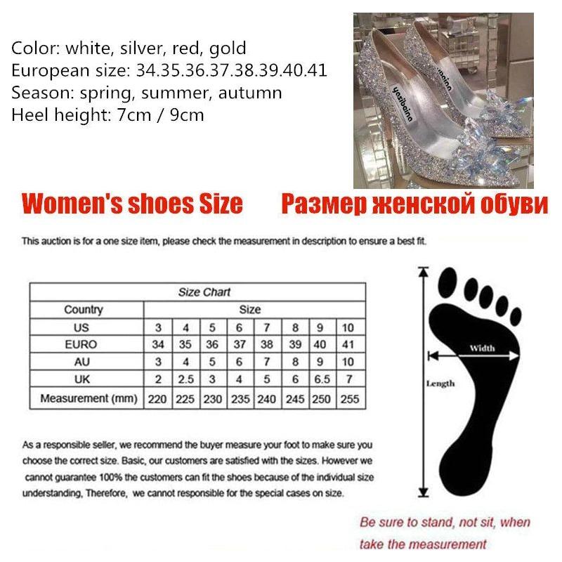 Bridal Crystal Princess Shoes Pointed Toe High Heel White, Silver, Gold, Pink - Frimunt Clothing Co.