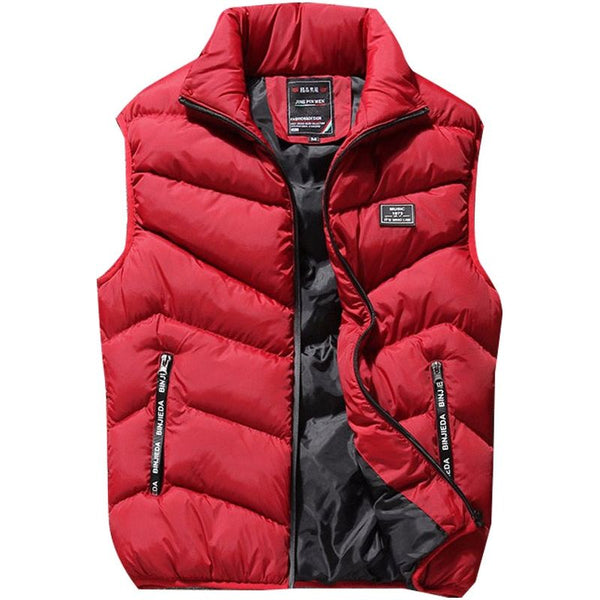Men's Vest Spring Warm Soft Casual Fashion Thick Cotton Padded Sleeveless Jacket