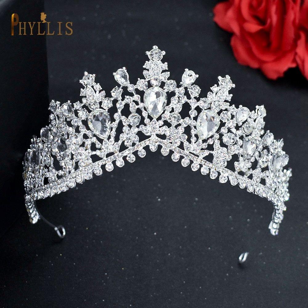 Bridal Crown Earrings Necklace Set Premium Headwear Rhinestone Headpiece Jewelry - Frimunt Clothing Co.