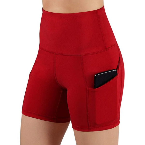 Women's Sports Gym Jogging Running Yoga Shorts High Waist Lifting Push Up Tight Side Pocket - Frimunt Clothing Co.