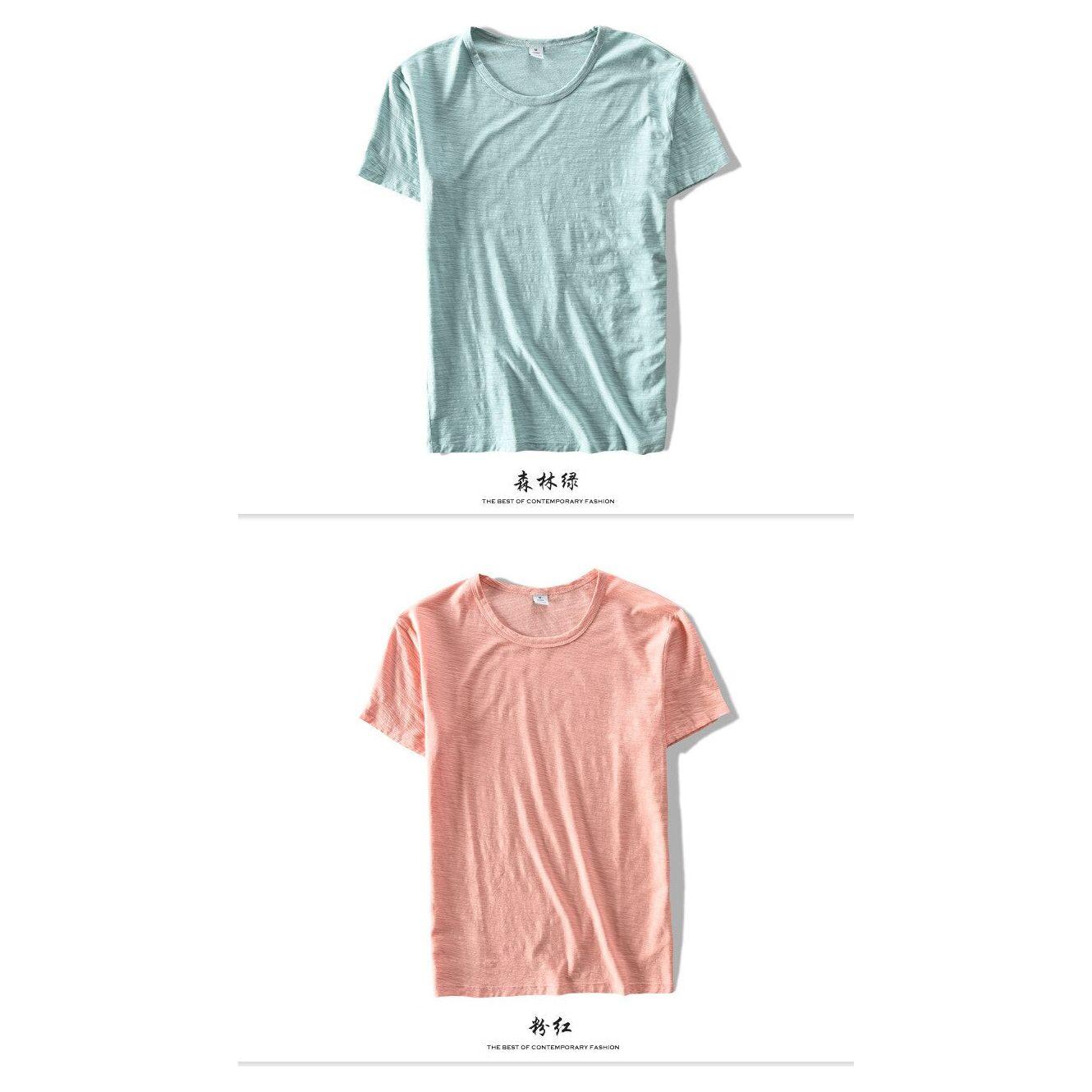 New Men's Short Sleeve O-NECK Breathable 100% Raw Cotton Linen Soft High Quality T-Shirt- 213 - Frimunt Clothing Co.