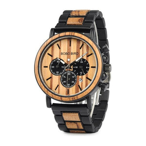 BOBOBIRD Luxury Men's Business Wooden Watch Stopwatch Date Display Chronograph - Frimunt Clothing Co.