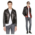 Men's Genuine Leather Jacket. Classic Cool Biker Style. Sheepskin. - Frimunt Clothing Co.