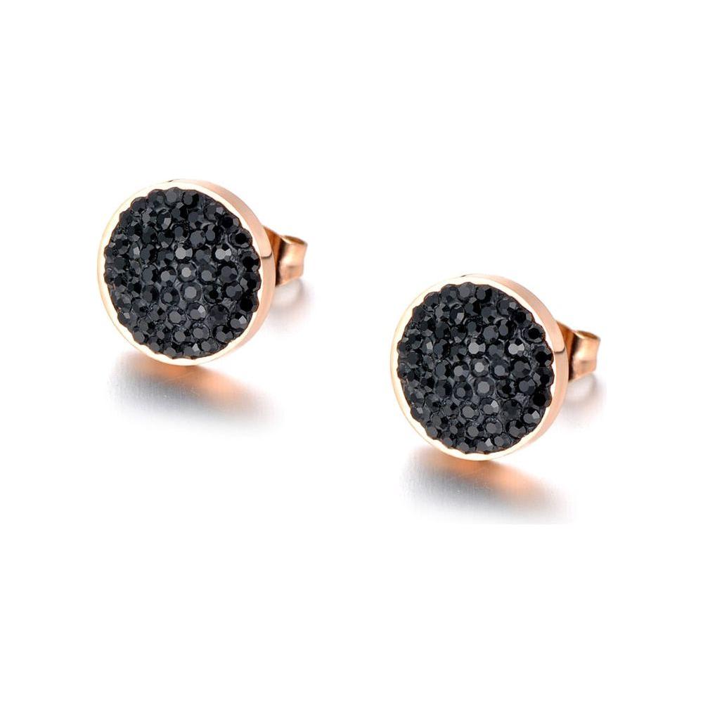 Jewelry Rose Gold Color Stainless Steel 3 Colors Crystals Stud Earrings For Women boucle d'oreille E18037 - Frimunt Clothing Co.