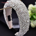 Padded Rhinestone Bridal Full Crystal Tiara Headband - Frimunt Clothing Co.