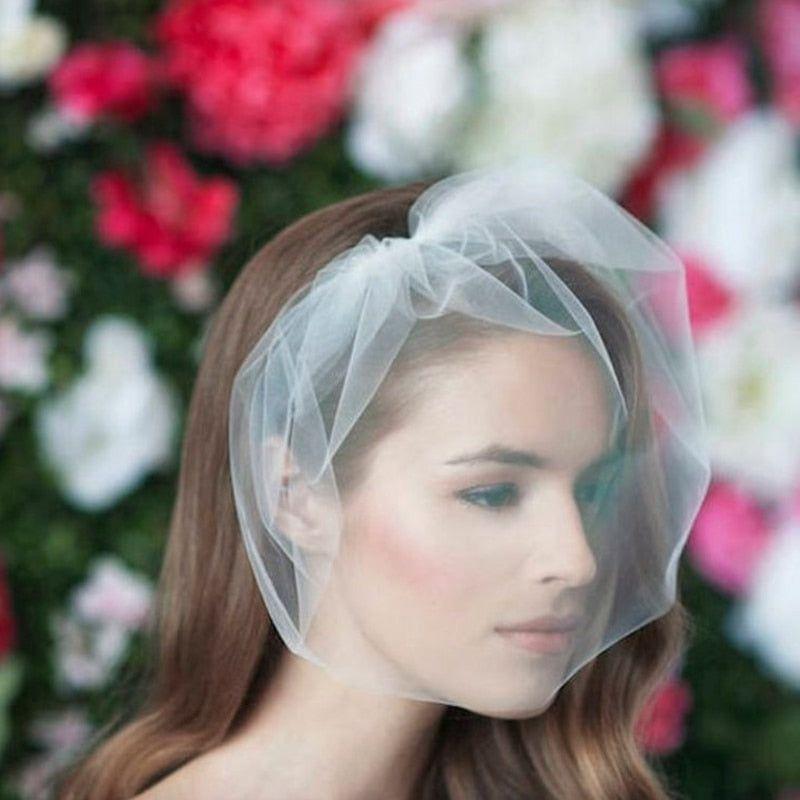 Bridal Simple Tulle Blusher Face Birdcage Veil - Frimunt Clothing Co.