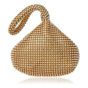 Soft Beaded Women Evening Bag Open Style With Rhinestones - Gold, Black, Silver - Frimunt Clothing Co.