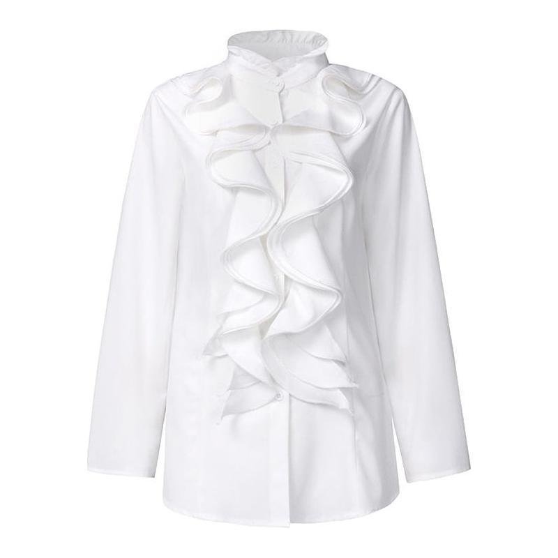 ZANZEA Women's Chic Top Long Sleeves With Ruffles Elegant Flounce - Frimunt Clothing Co.