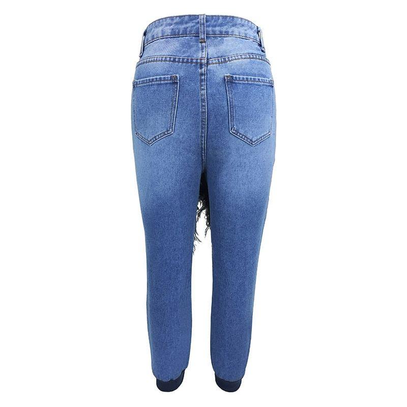 Women's New Fashion Low Waist Button Fly Denim Skirt Over Pants Distressed Jeans - Frimunt Clothing Co.