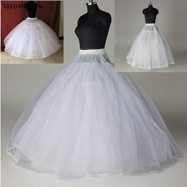 White 4/8 Layers Tulle Petticoat Wedding Dress Underskirt A-Line/Ball Gown - Frimunt Clothing Co.