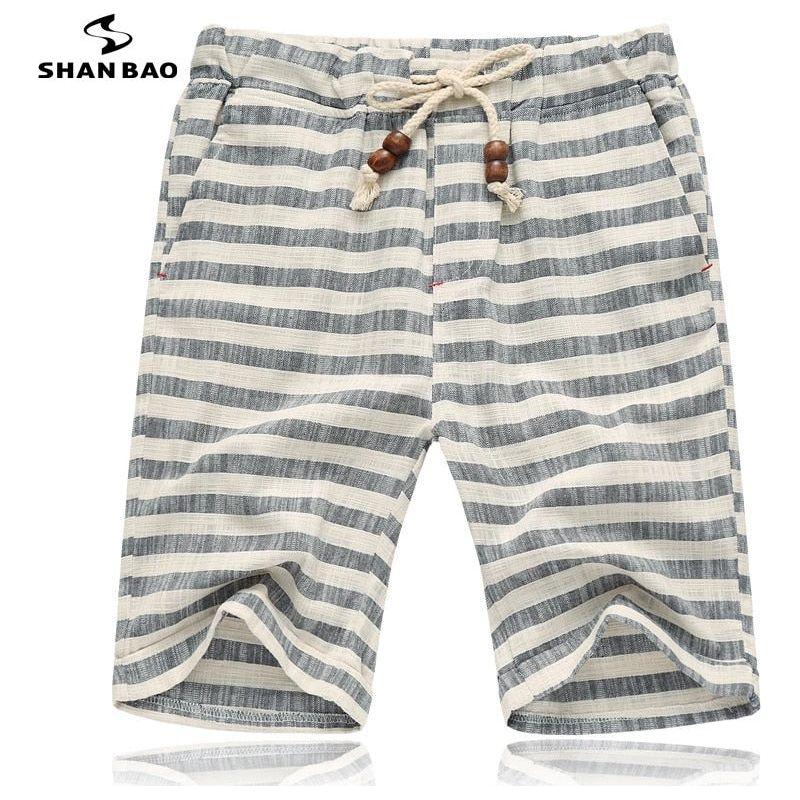 SHAN BAO Brand Men's Summer Cotton Shorts Plaid or Stripes Print High Quality - Frimunt Clothing Co.