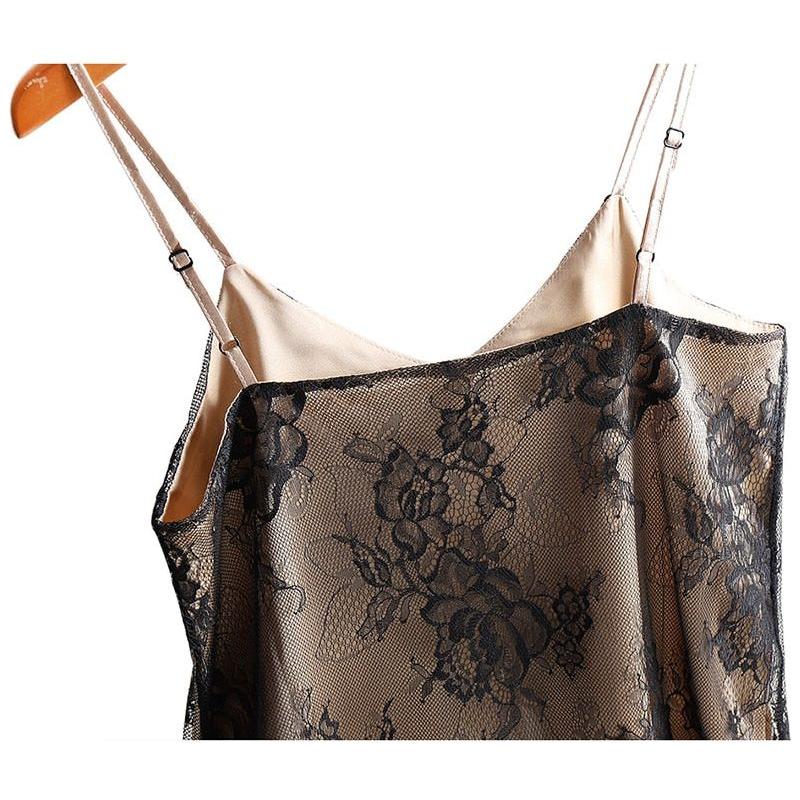 Women's Sexy Satin Silk Lace Spaghetti Strap V Neck Cami Tops 2023 Summer Camisole - Frimunt Clothing Co.
