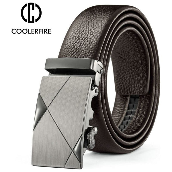 Men's Metal Luxury Brand Automatic Buckle Leather High Quality Belts - Business Casual ZDP001A - Frimunt Clothing Co.
