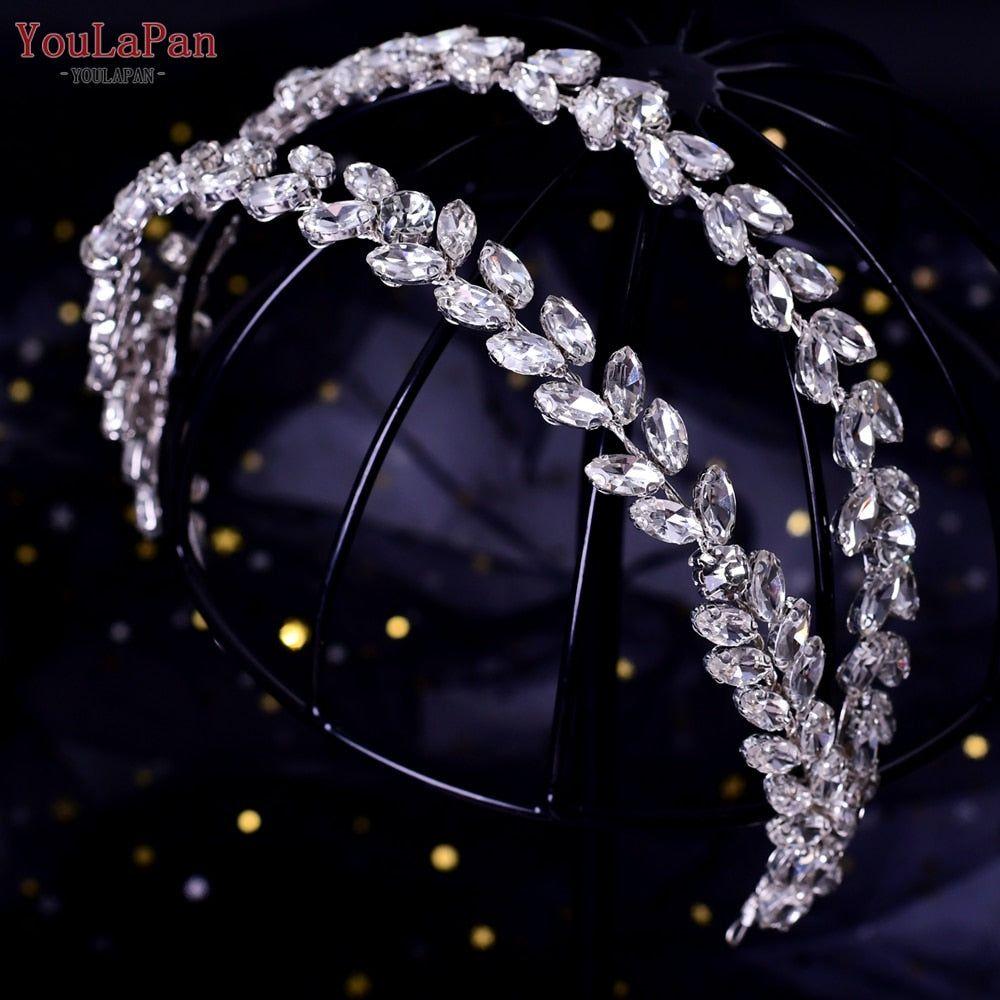 Luxurious Rhinestone Headband Silver Hair Accessories Bling Bride Tiaras - Frimunt Clothing Co.