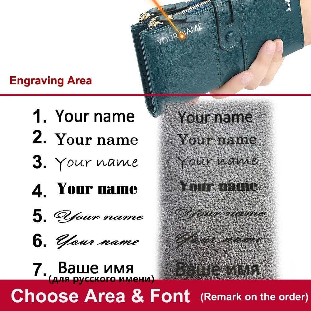 New Hot Women's Long Wallet Top Quality Leather Double Zipper With or Without Name Engraving - Frimunt Clothing Co.