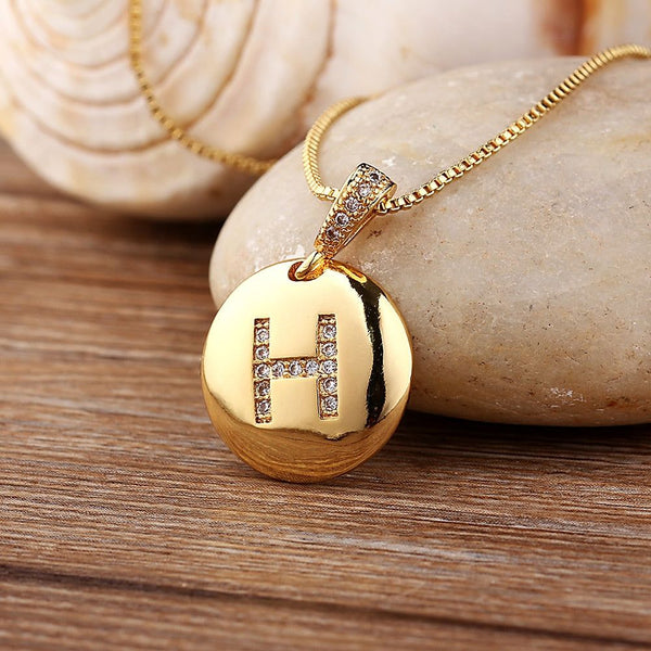 Hot Sale Top Quality Women's Initial Letter Necklace Gold Color 26 Letters Charm Pendants