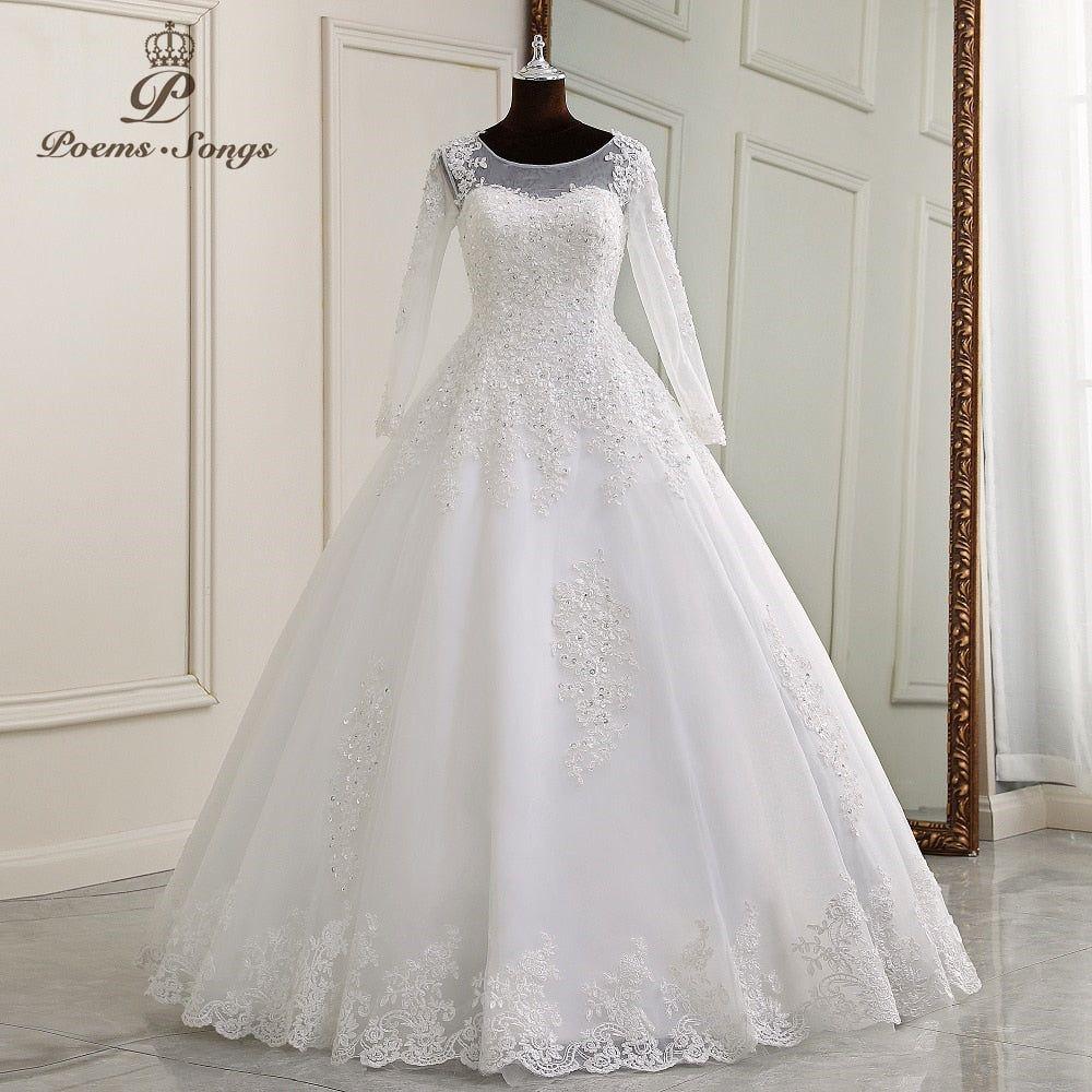 Alma Elegant Long Sleeves Wedding Dress - Frimunt Clothing Co.