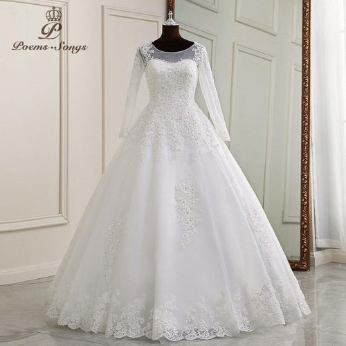 Alma Elegant Long Sleeves Wedding Dress - Frimunt Clothing Co.