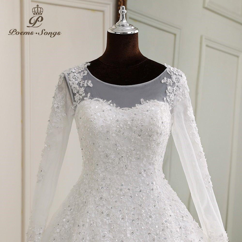 Alma Elegant Long Sleeves Wedding Dress - Frimunt Clothing Co.