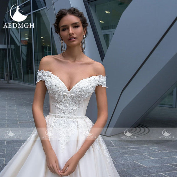Charlotte Gorgeous Princess Ball Gown Wedding Dress Strapless Off The Shoulder - Frimunt Clothing Co.