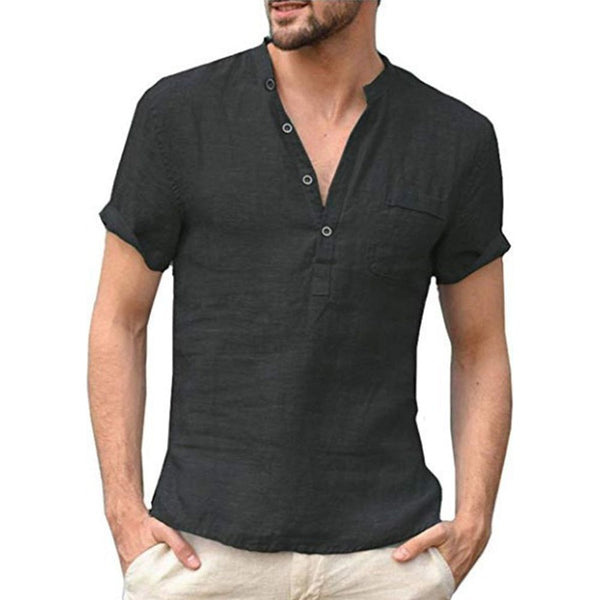 Summer Men's Short-Sleeved Cotton Linen T-shirt Breathable S-3XL - Frimunt Clothing Co.