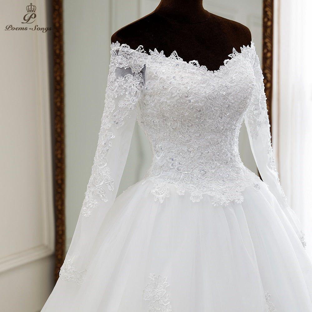 Aveline Luxury Elegant Long Sleeves Wedding Gown - Frimunt Clothing Co.