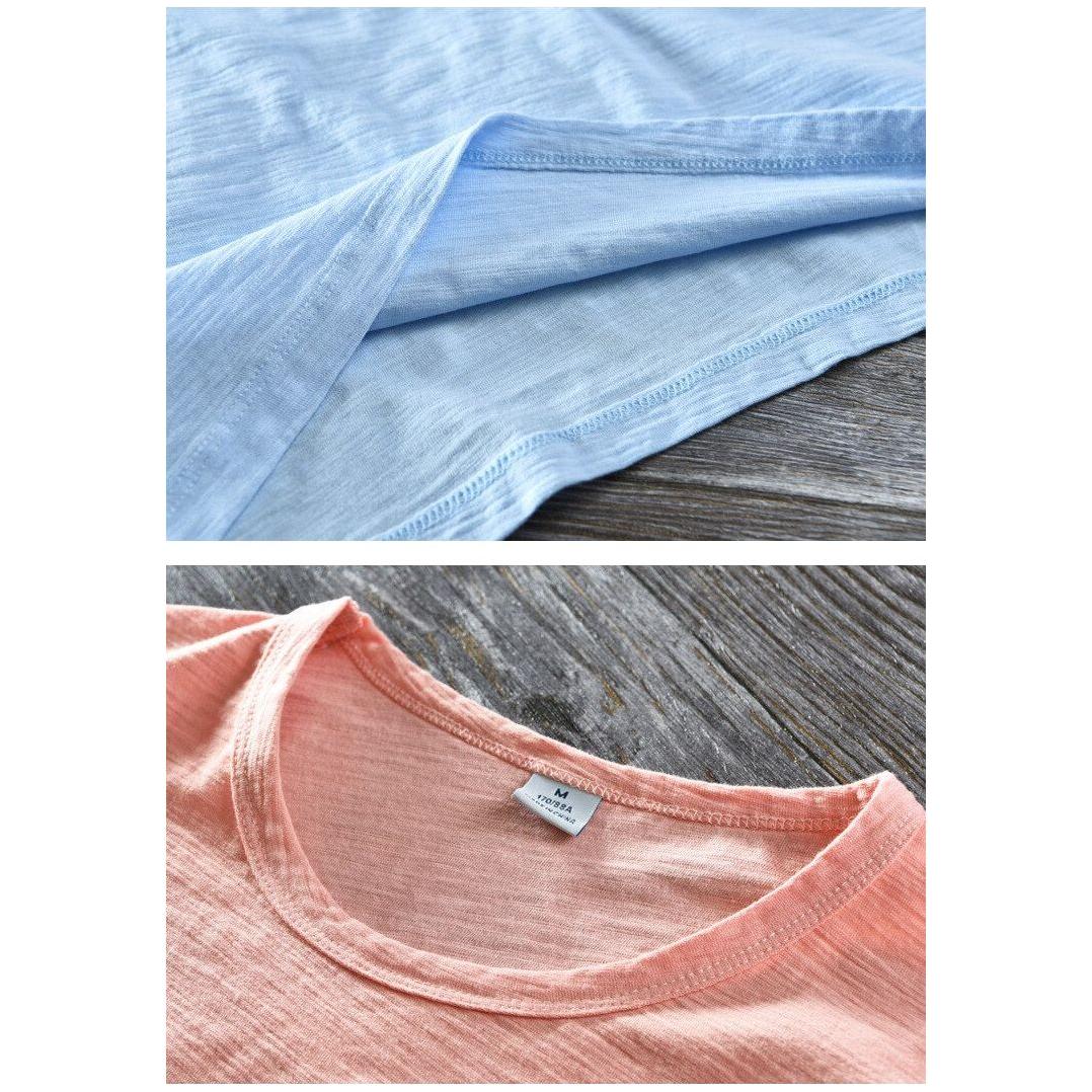 New Men's Short Sleeve O-NECK Breathable 100% Raw Cotton Linen Soft High Quality T-Shirt- 213 - Frimunt Clothing Co.