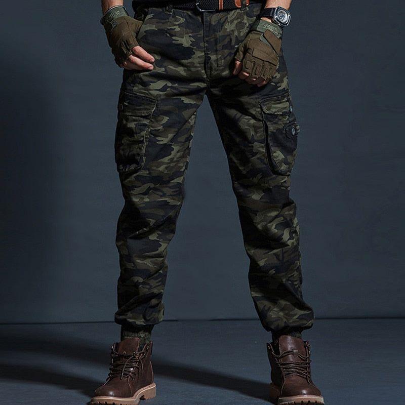 High Quality Khaki Casual Pants Men Military Tactical Joggers Camouflage Cargo Pants Multi-Pocket Army Trousers - Frimunt Clothing Co.