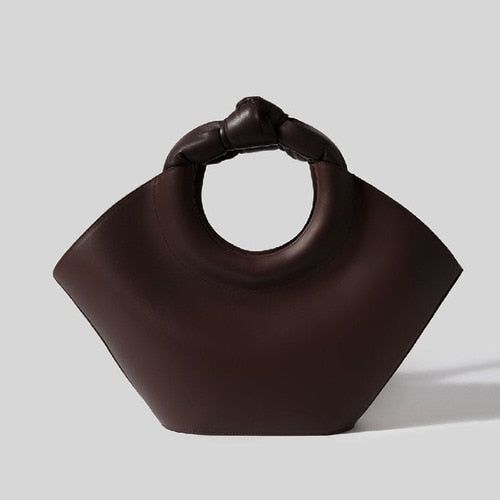 Women's Solid Color Handbag Eco Leather Big Tote Large Capacity Dark Brown Black