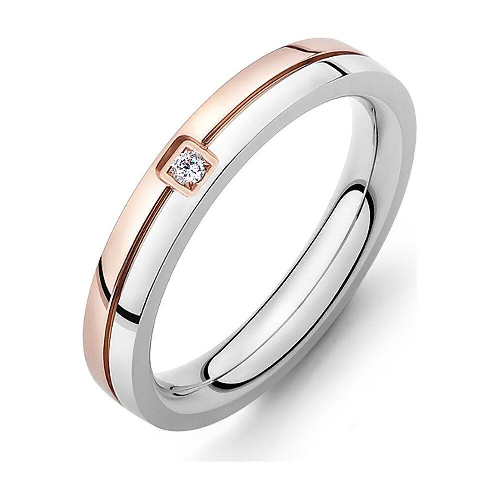 Mosaic Cubic Zirconia Ring Stainless Steel Shining Crystal Couple Rings Forever Love For Romantic Gift R19102 - Frimunt Clothing Co.