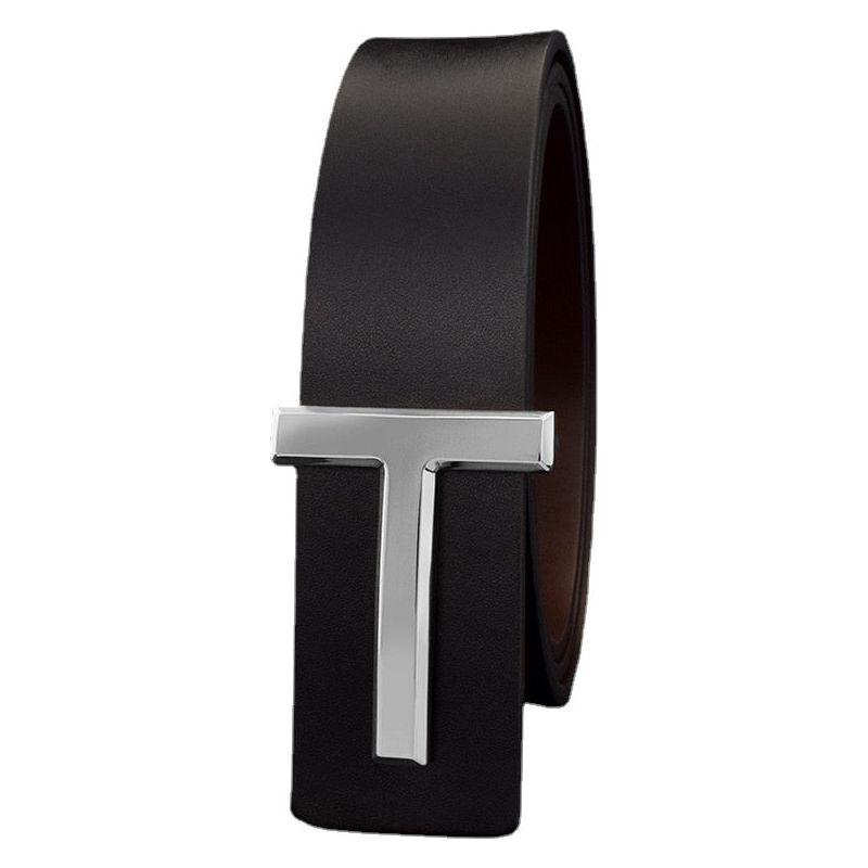 New Men's Belt High Quality Fashion Designer Belts Letter Buckle Genuine Leather - Frimunt Clothing Co.
