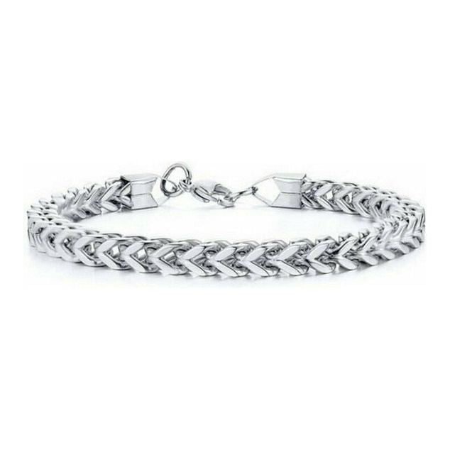 Men's Metallic Braid Link Stainless Steel Bracelet Elegant Simplicity Jewelry