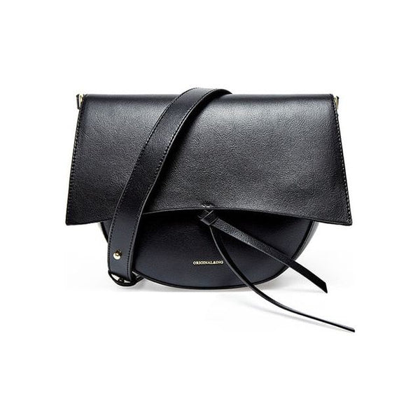 Women's New Designer Inspired Genuine Leather Semicircular Retro Saddle Crossbody Bag