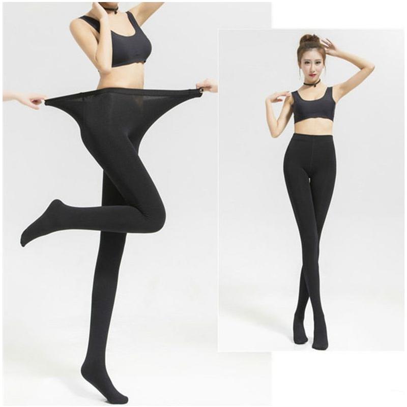 Women's Tights Plus Size 120D Autumn Warm Winter Fleece Pantyhose High Waist Stretchy Thick Tights - Frimunt Clothing Co.