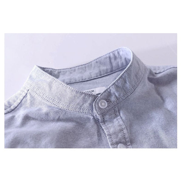 New Casual Men's High Quality Shirts 100% Cotton Stand Collar Comfortable Soft Long Sleeve - Frimunt Clothing Co.