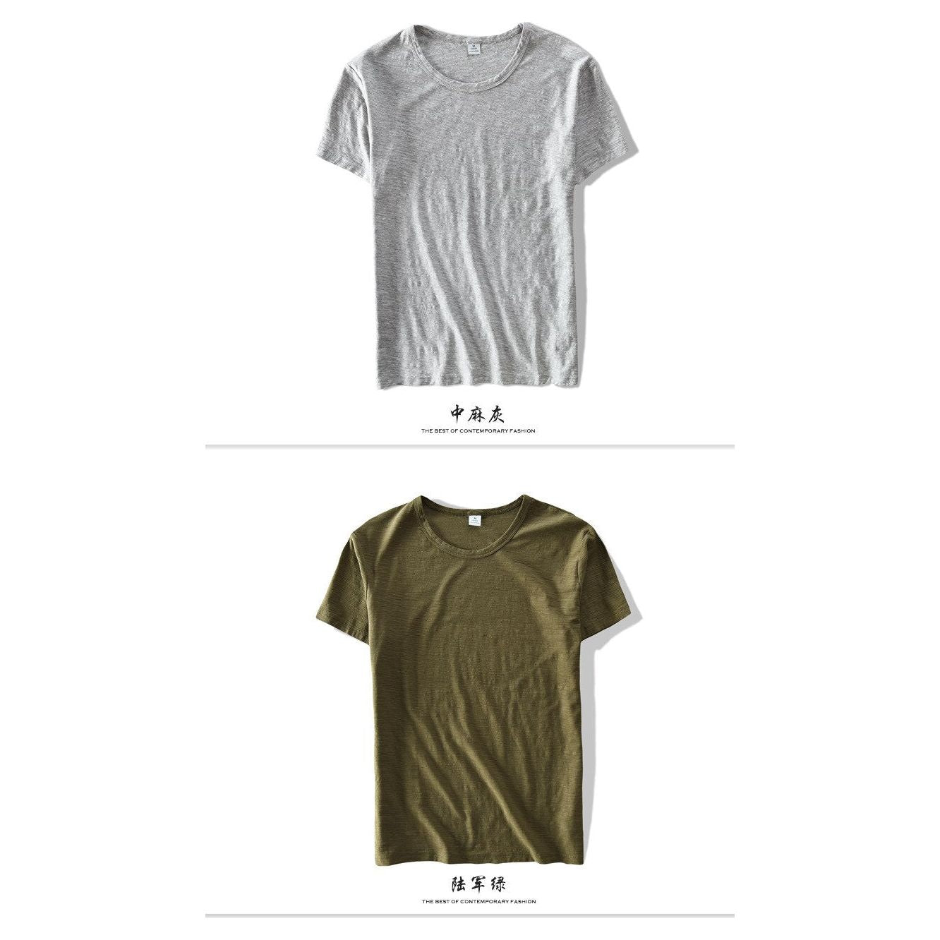 New Men's Short Sleeve O-NECK Breathable 100% Raw Cotton Linen Soft High Quality T-Shirt- 213 - Frimunt Clothing Co.