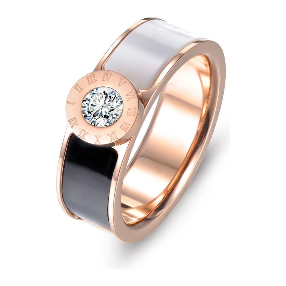 Classic Stainless Steel Fine Brand Jewelry Acrylic & Shell Roman Alphabet Rings  R17033 - Frimunt Clothing Co.